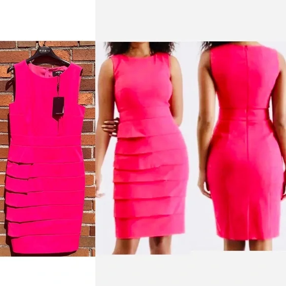 NWT PAULE KA Robe Pink formal mid length sleeveless dress 20E- 114/R120 - Picture 1 of 17